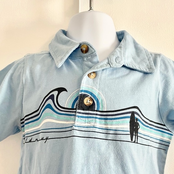 🆕Old Navy Blue Shirt Sleeve Polo 18-24 Months - Picture 2 of 4
